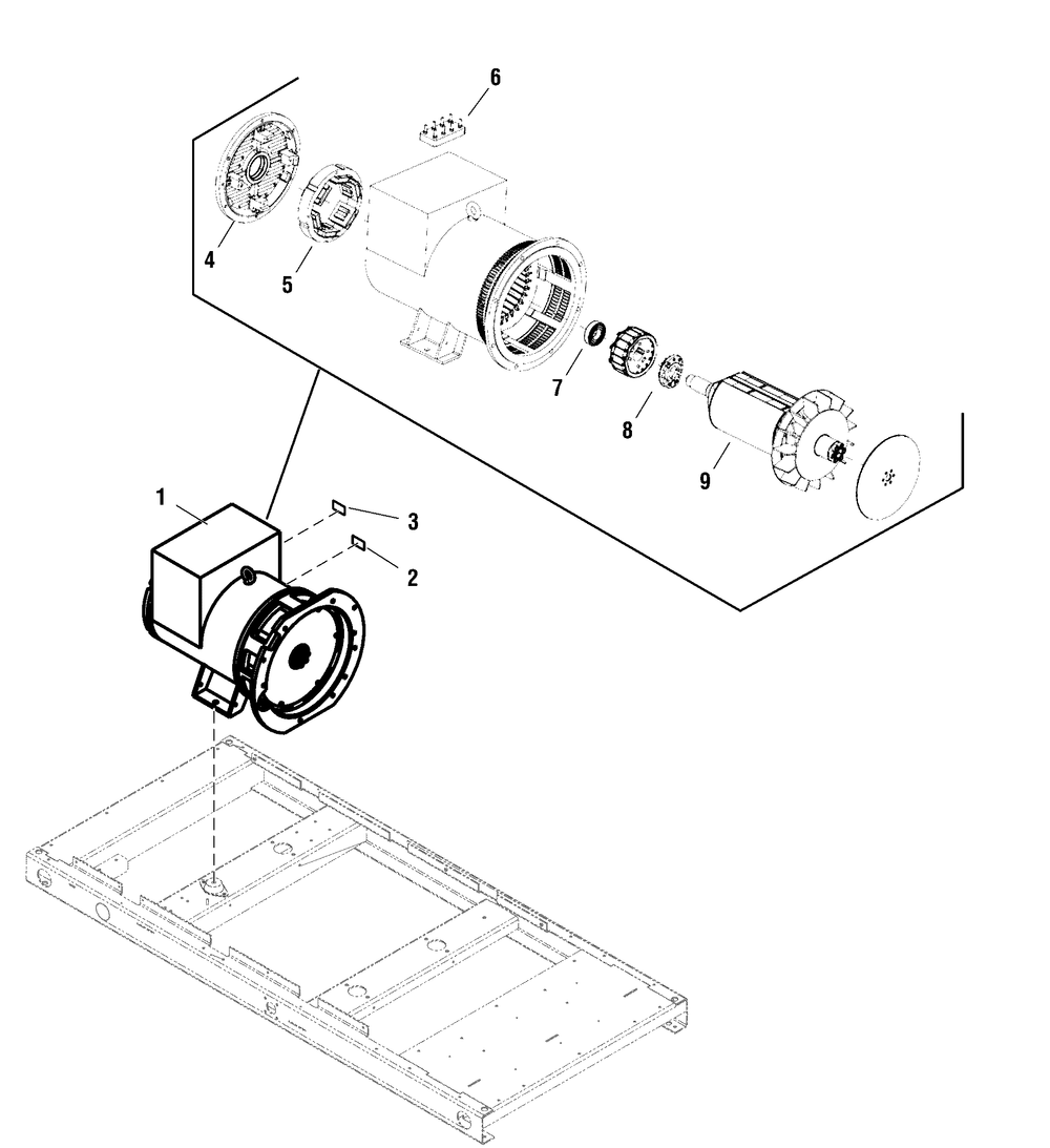 Alternator Group Diagram and Parts List for 076154-00  Briggs and Stratton Generator